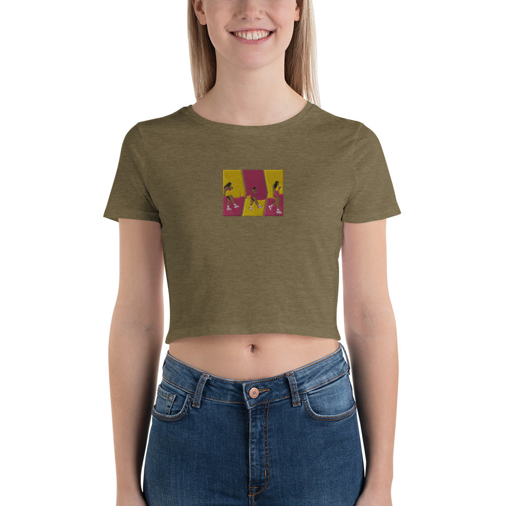 "Walk by Faith" Women's Embroidery Crop Tee - Inspirational Everyday Style