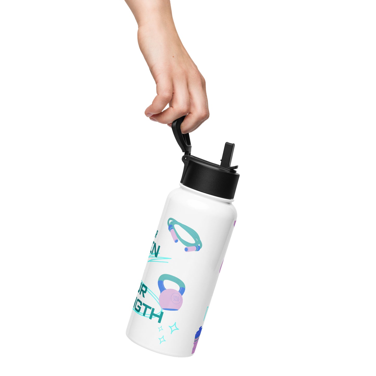 " Your Pain Is Your Strength" Stainless Steel Water Bottle - Insulated Straw Lid, Leakproof, BPA-Free