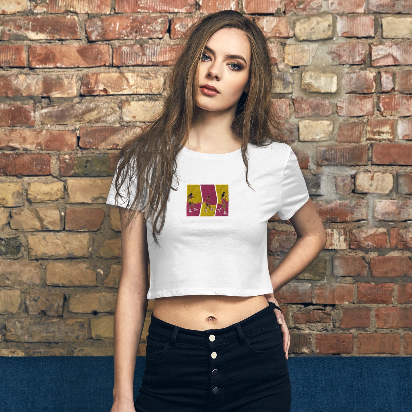 "Walk by Faith" Women's Embroidery Crop Tee - Inspirational Everyday Style