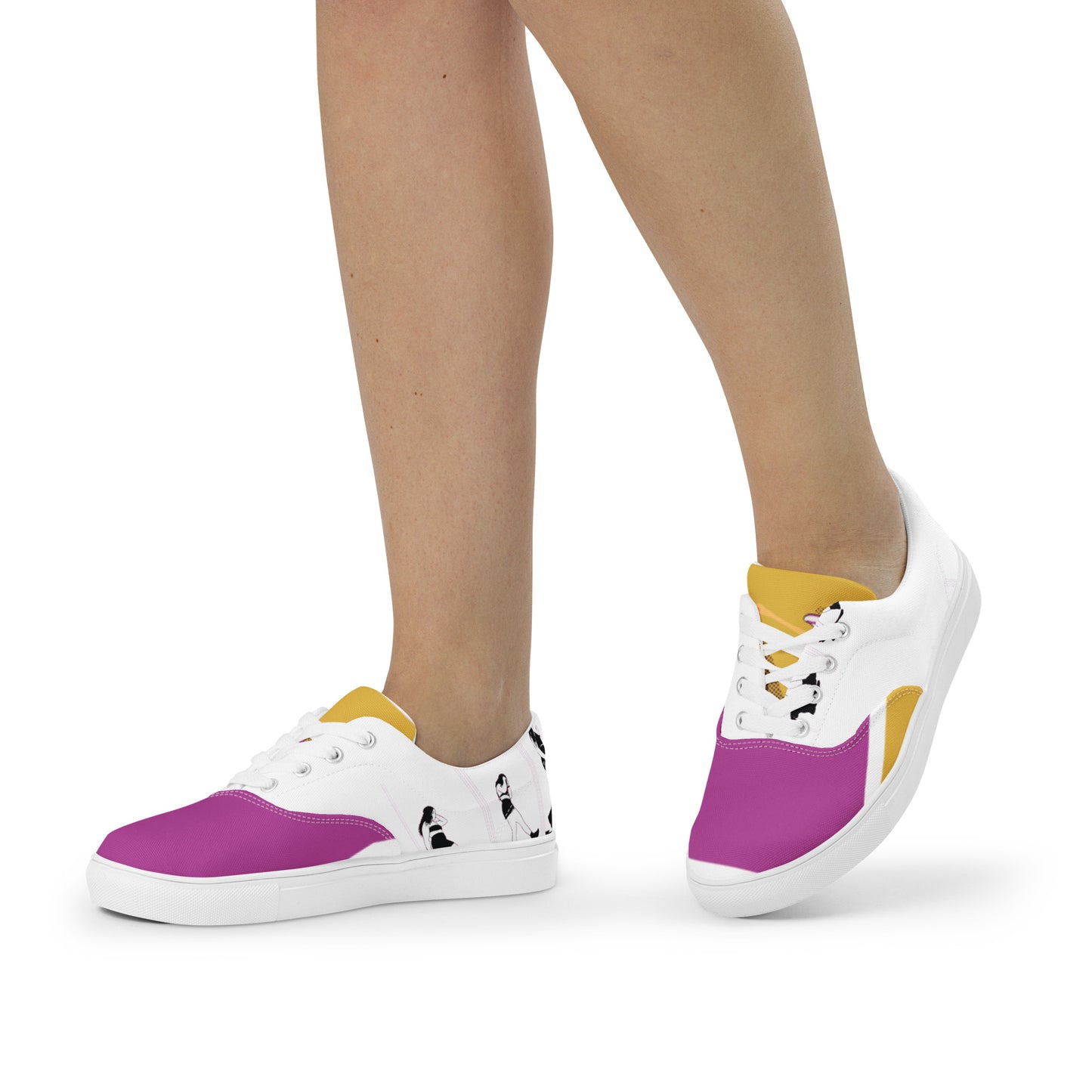 "Walk with Confidence" Women's Lace-Up Canvas Shoes - Comfortable & Stylish Canvas Sneakers